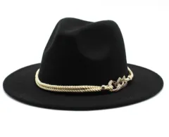 Women's Autumn And Winter British Style Jazz Hat - Black - View 1