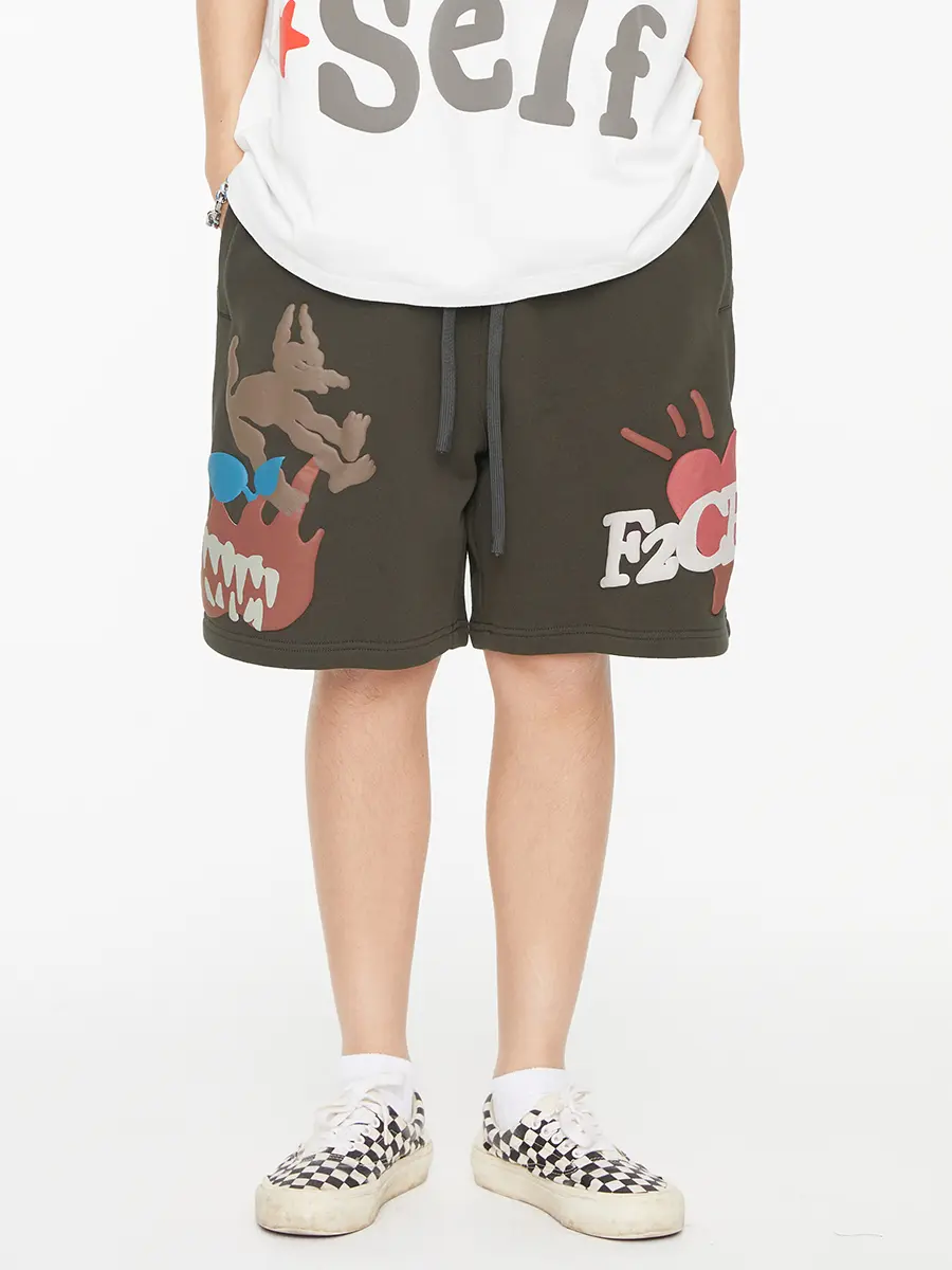 Foam Print Shorts Men's Casual Beach Shorts American Style
