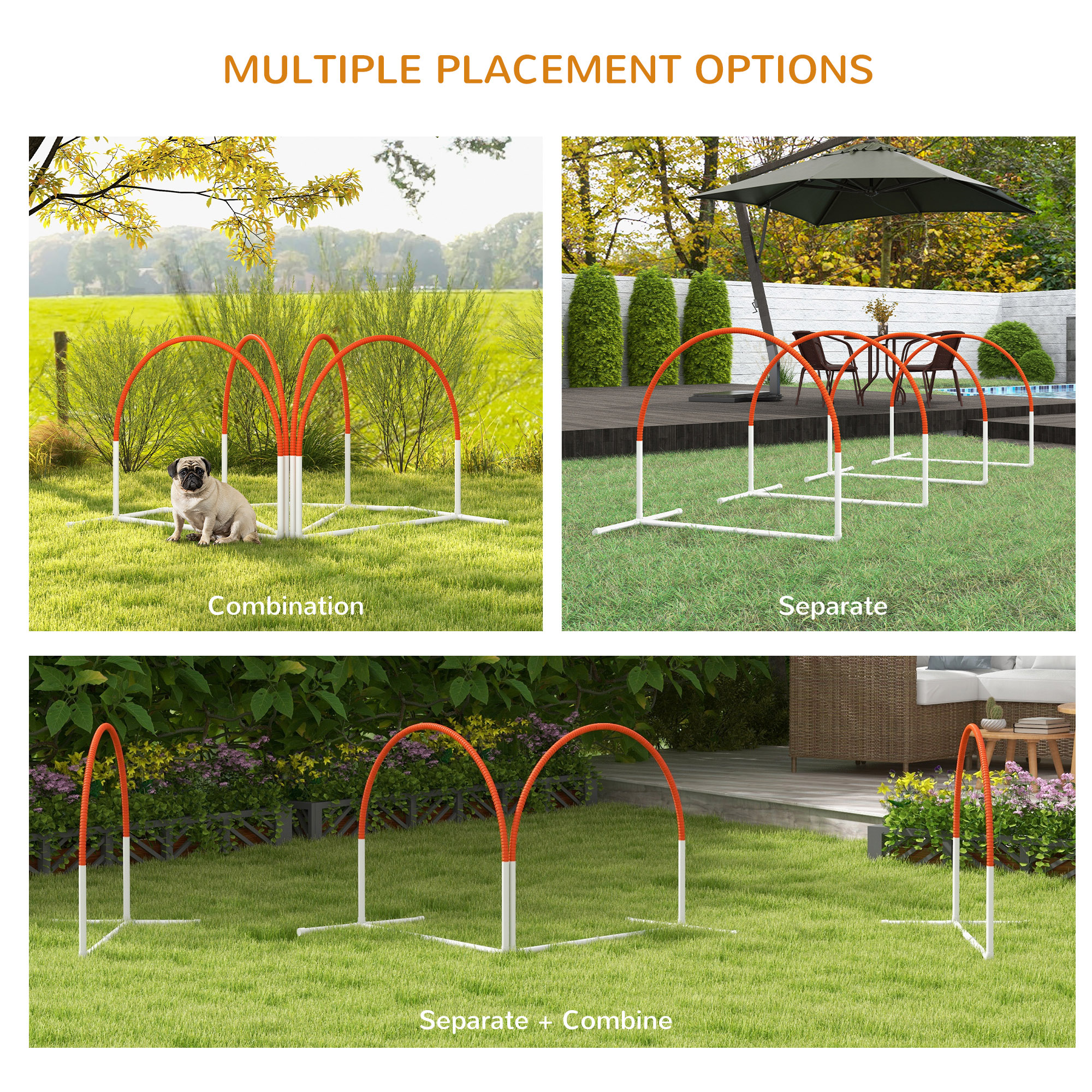 4 PCS Dog Agility Weave Poles Set Outdoor Training Equipment With Oxford Carry — image 9