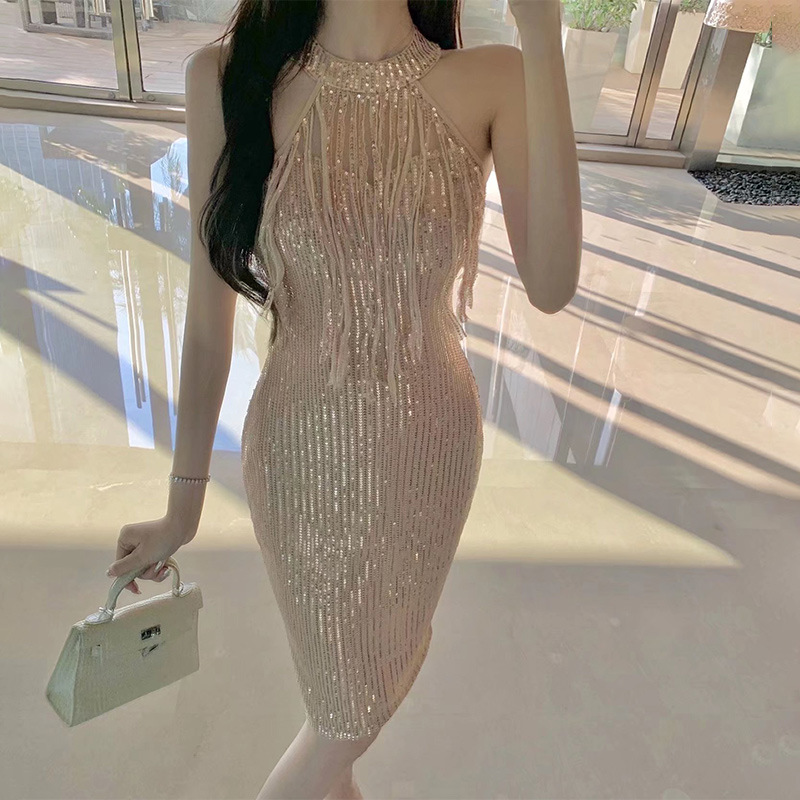 Halterneck Sequin Wrap Dress, picture 5 of 5