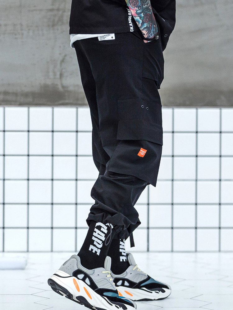 Tide Brand Ins Hip Hop Fluttering Wide Loose Multi-pocket Function Beam Leg Paratrooper Pants