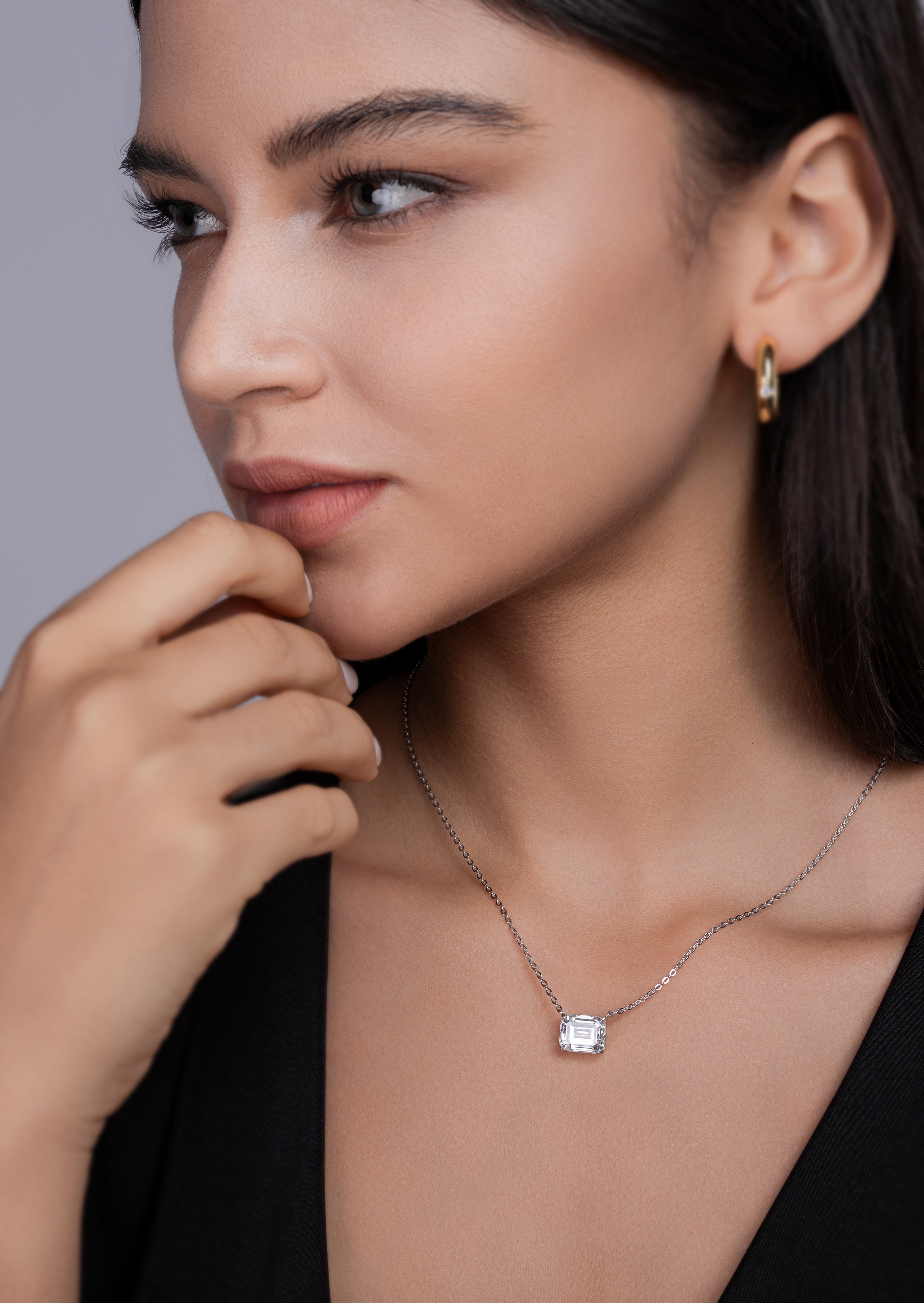 1Mirage In The Mirror - A Trendy Diamond Pendant Necklace Set With Octagonal  Moissanite S925 Sterling Silver And Platinum Plating Prohibit TikTok sales