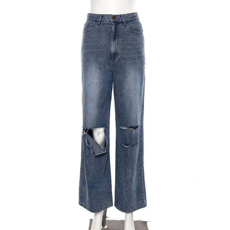 Title 7, American Ripped High Waist Wide Leg Jeans