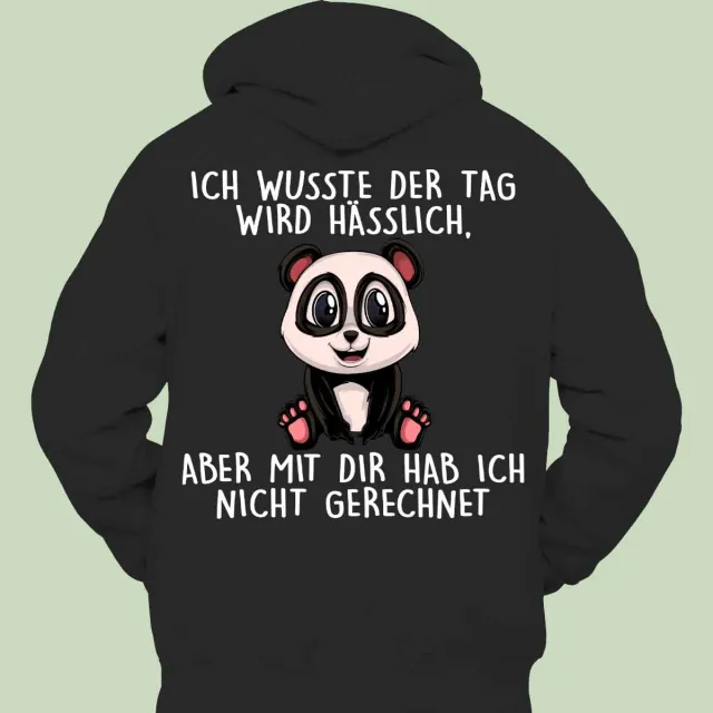 Ugly Panda Hoodie Unisex Back Print Black - Shop at LoveMi