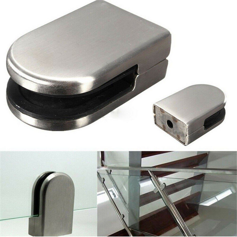 12x Glass Clamp Stainless Steel 304 Clip Flat Back Bracket For Balustrade 6-8MM — image 7