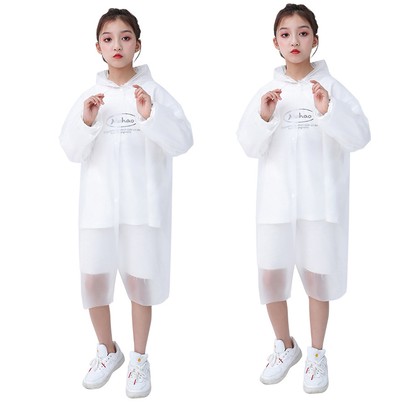 2PCS Children Kid Hooded Rainsuit Rain Cover Poncho Raincoat Coats Waterproof — image 7