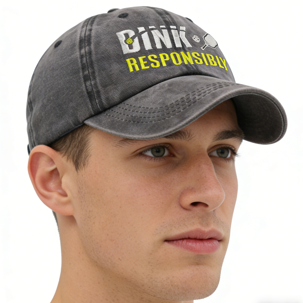 Pickleball Hat For Men Women, Adjustable Embroidered Wash Cotton Baseball Cap - Men's Clothing