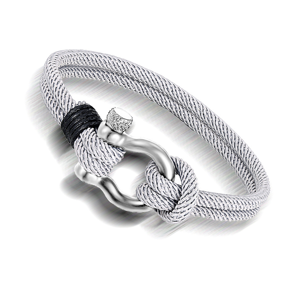 Horseshoe Buckle Bracelet Men's Braided Titanium Steel Bracelet