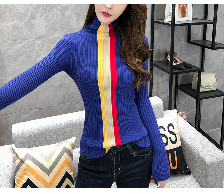 Title 8, Turtleneck Cashmere Slim Pullover Knitted Padde...