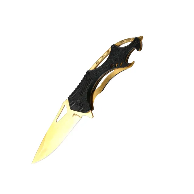 Folding Knife Outdoor Survival Tactical Pocket Blade Camping Hiking Hunting Fishing Tools Gold - Shop at LoveMi
