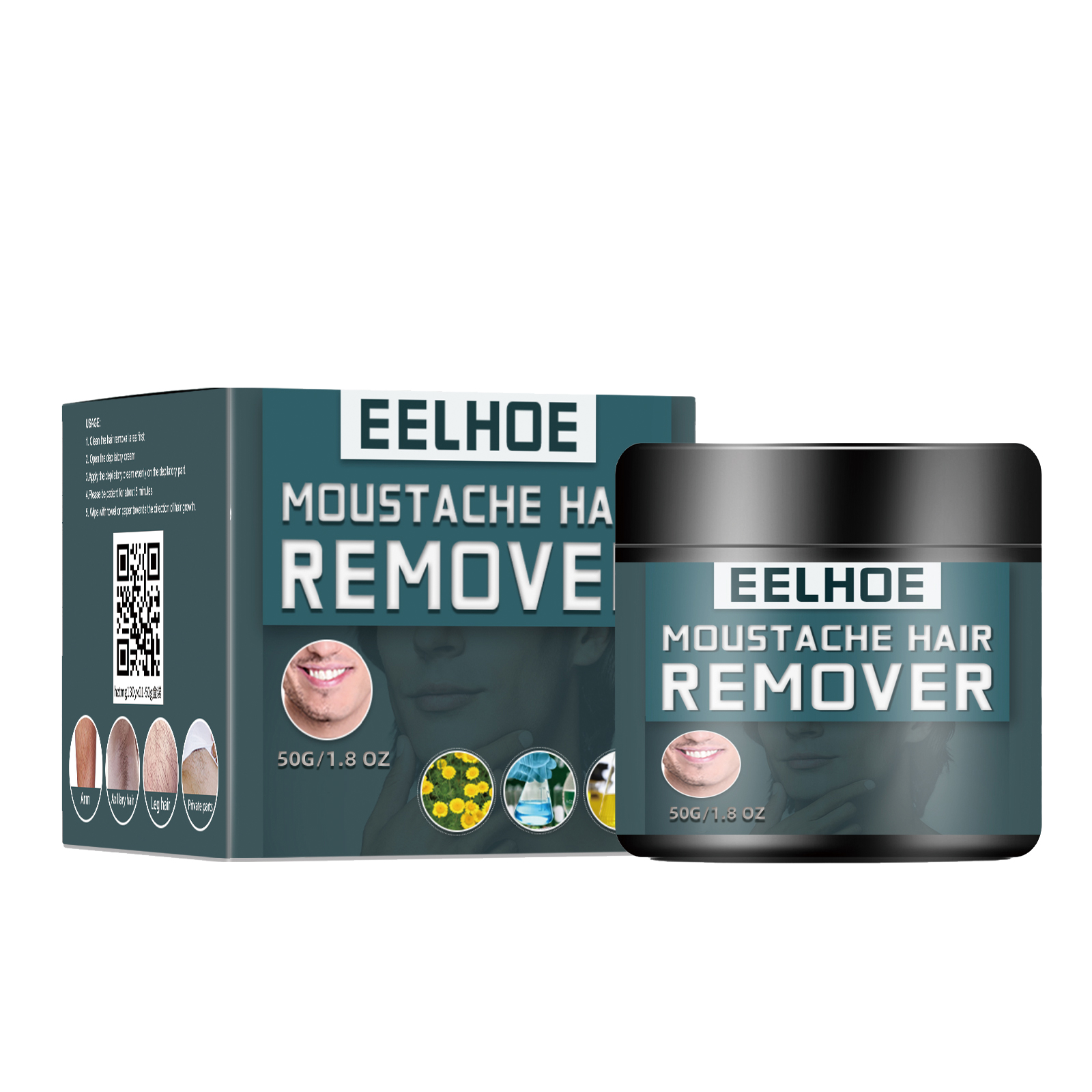 EELHOE Men's Hair Removal Cream, Facial Armpit Leg Chest Hair Clean Not Damaging Skin Hair Removal Cream