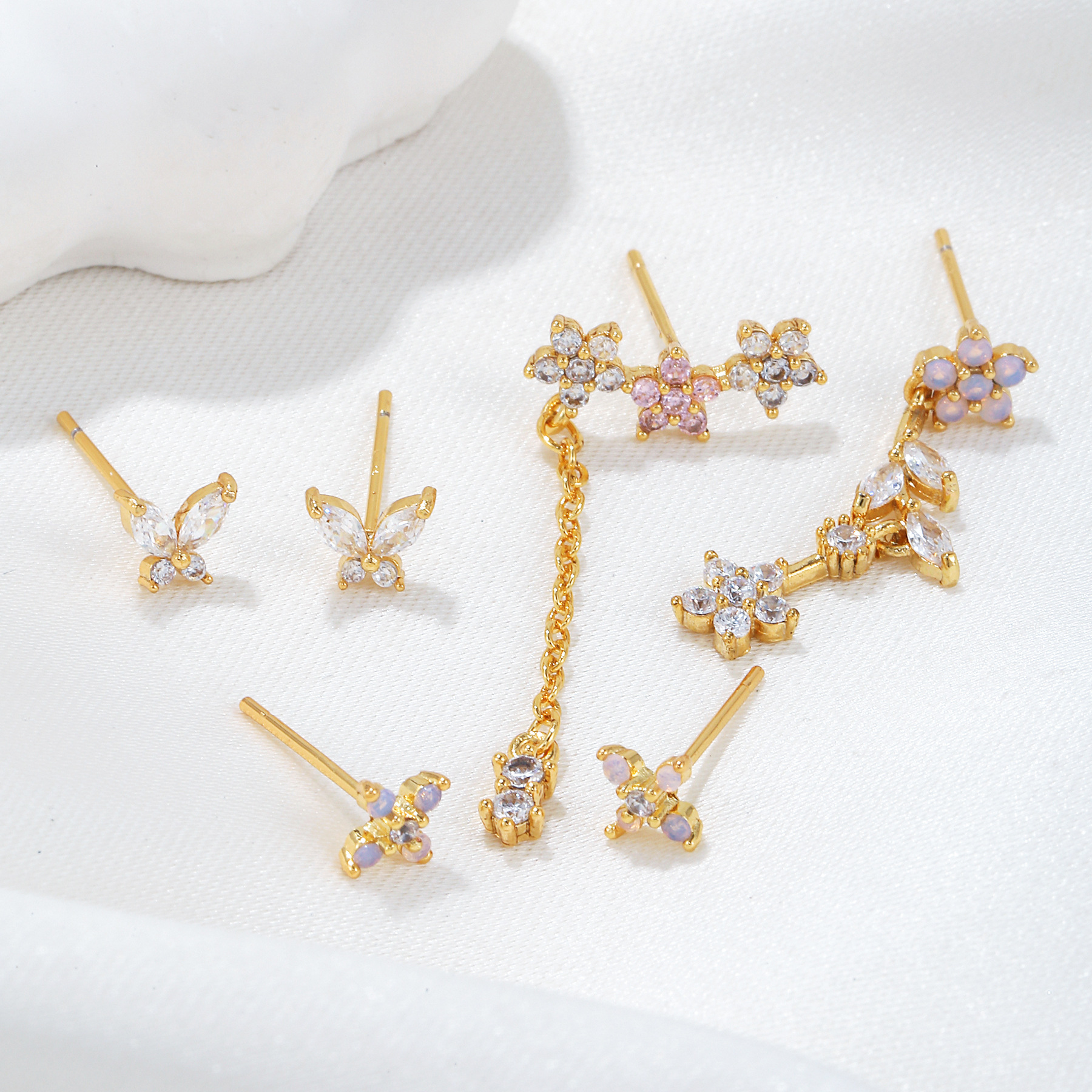 Fashion Colorful Flower Earring Set