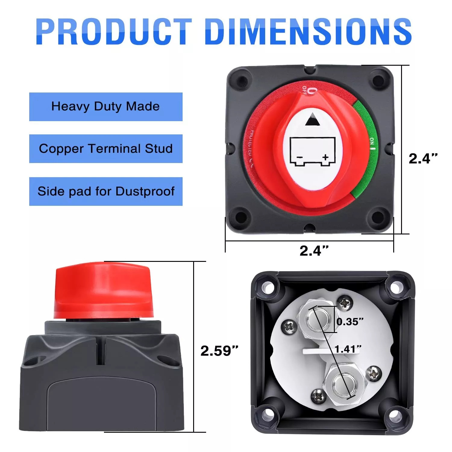 12V 600A Battery  Isolator Cut Off Kill Fit For Knob Marine Boat Camper UK — foto 10