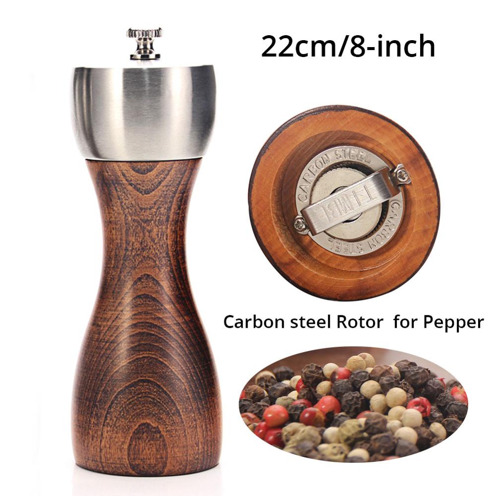 Title 5, Premium Beech Wood Pepper and Salt Grinder. Hig...