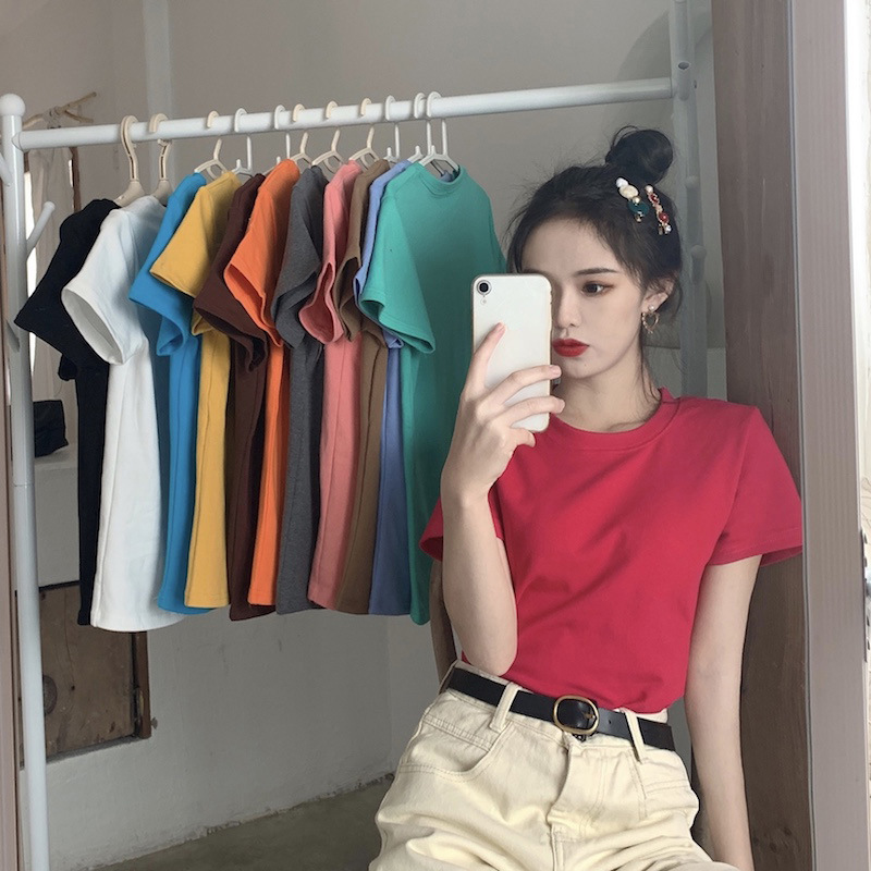 Title 7, Candy Crew Neck Short Sleeve Top Women