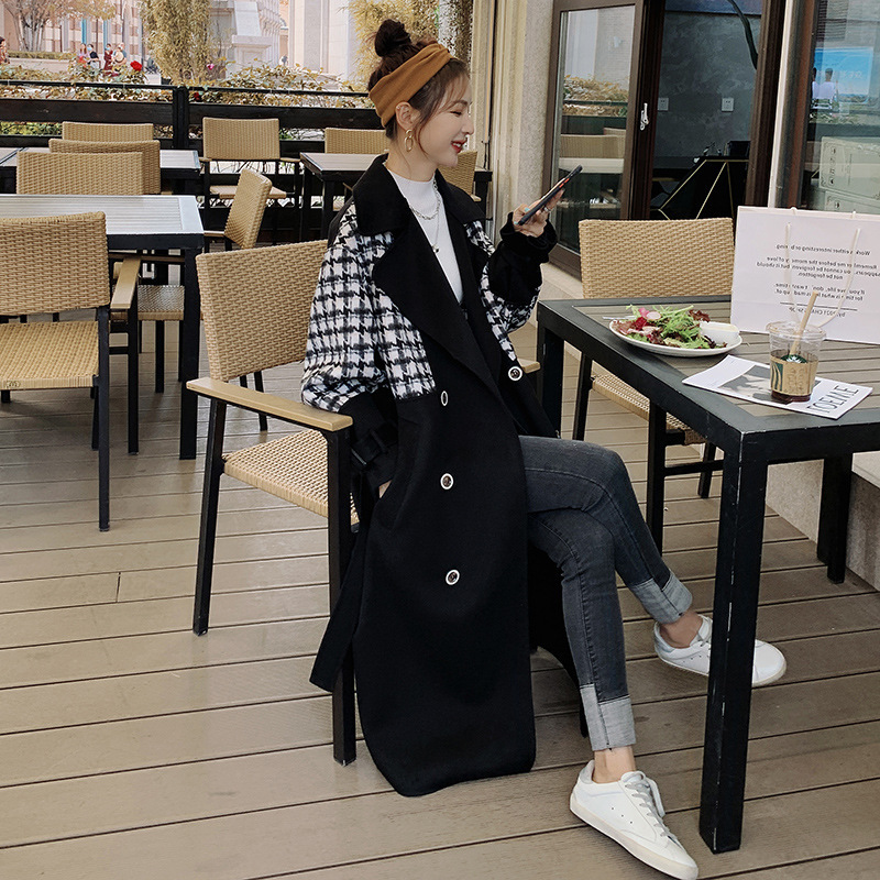 New Hepburn Style And Western Style Thick Woolen Coat