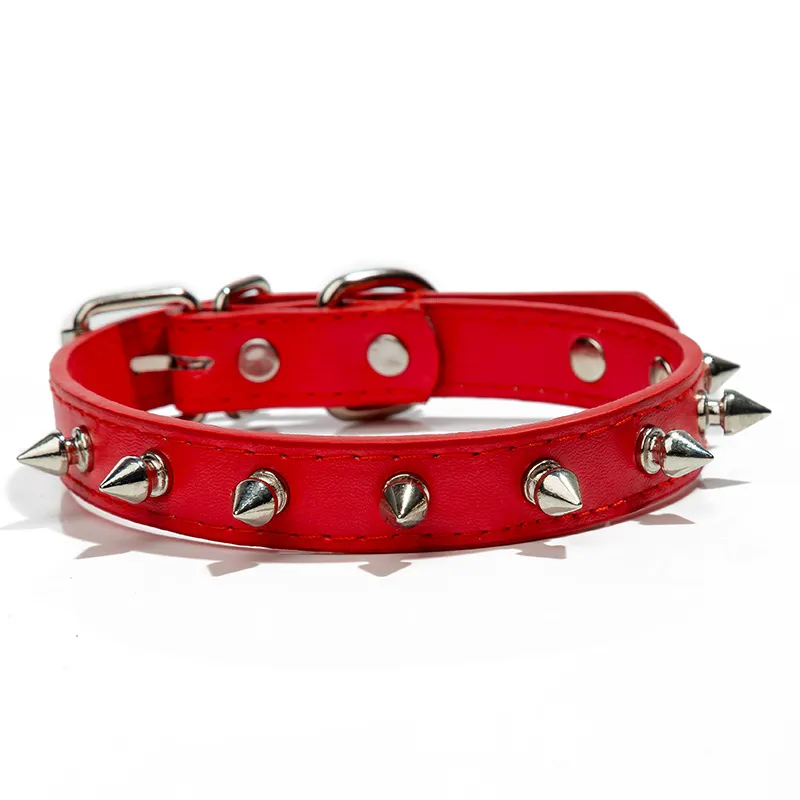 Studded Fashionable Durable High-quality Best-selling Dog Collar Trendy Popular Pet Product Spiked Protective Comfortable Sturdy - Red