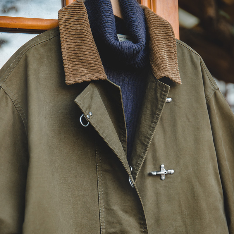 Men's Mid-length Over-the-knee Reflective Striped Coat