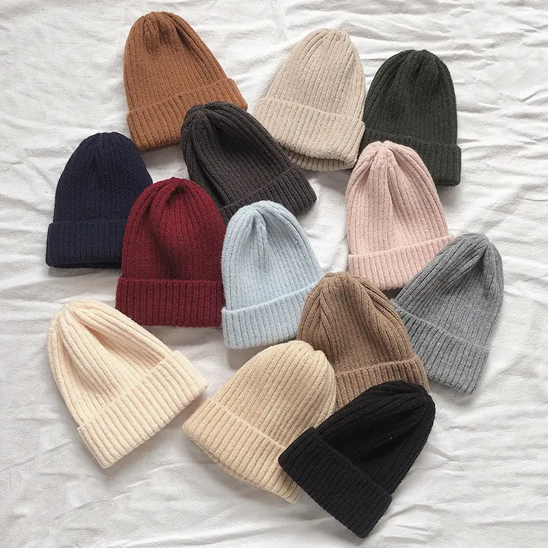New Style Candy Color Light Board Wool Cap Thickened