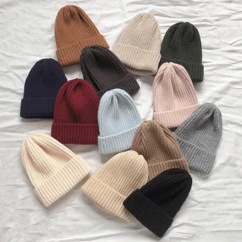New Style Candy Color Light Board Wool Cap Thickened