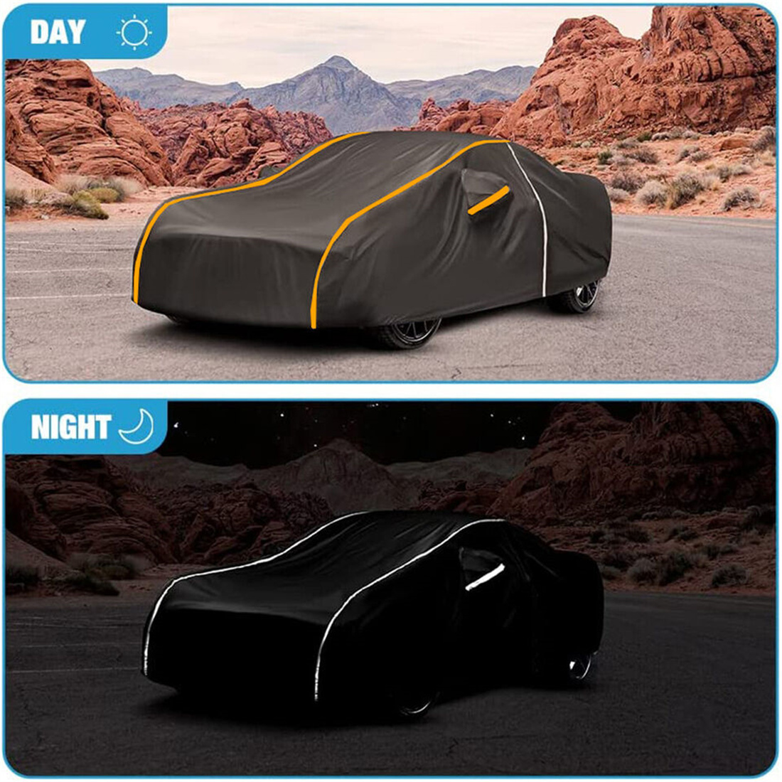 Universal Waterproof 6 Layer Car Cover Heavy Duty Cotton Rain Snow UV — image 11