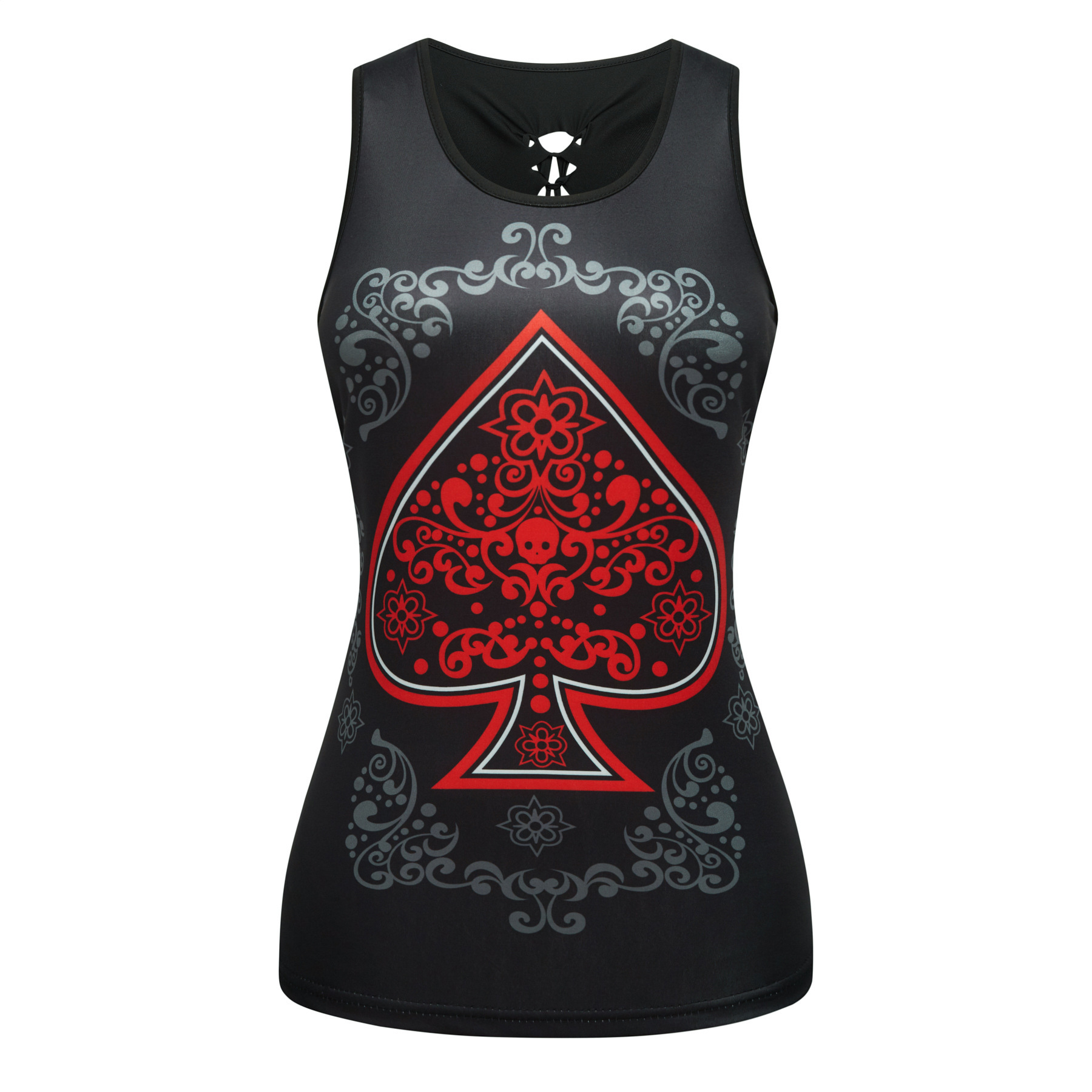 Title 12, Sleeveless Digital Print Sexy Slim T-shirt