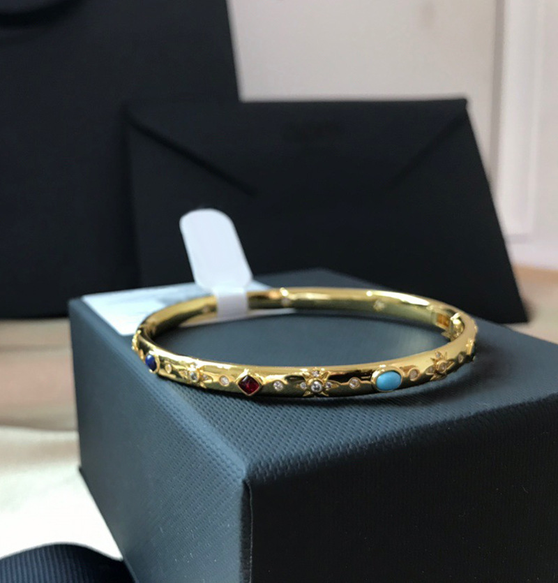 Roman Style Bracelet Simple Niche Retro Colored Stone