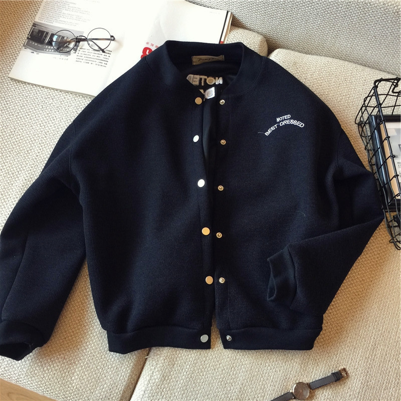 Stand Up Collar Single Breasted Back Alphabet Baseball Uniform