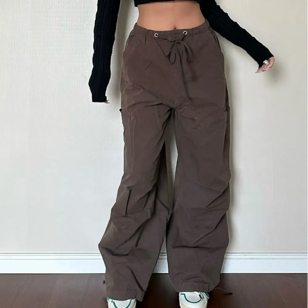 Straight Tube Loose Pocket Cargo Pants for Women