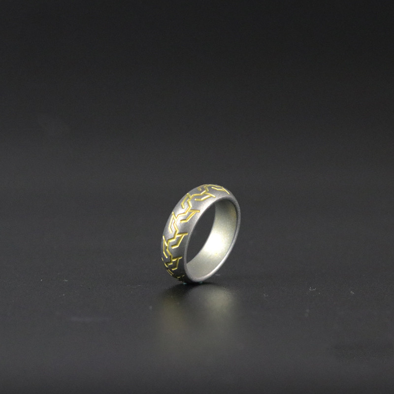 Men's Tire Pattern Titanium Alloy Ring