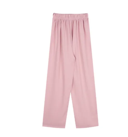 Slim Drape Wide Leg Pants Floor Mopping Trousers Pink - Shop at LoveMi
