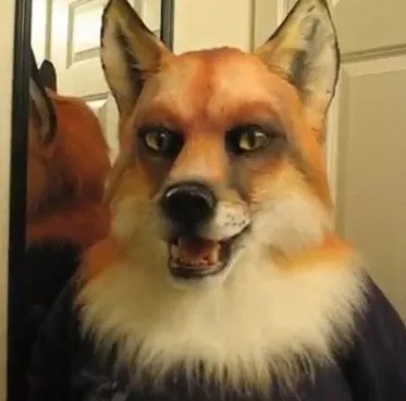Werewolf Costume Party Mask Halloween Simulation Animal Rotate Headwear Costume Wolf Face Masks Cosplay - Fox
