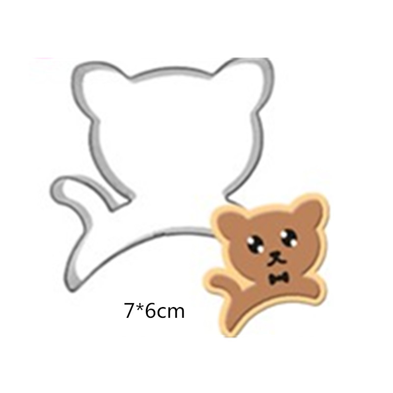 Cartoon Running Kitten Stainless Steel Cookie Cutting Mold