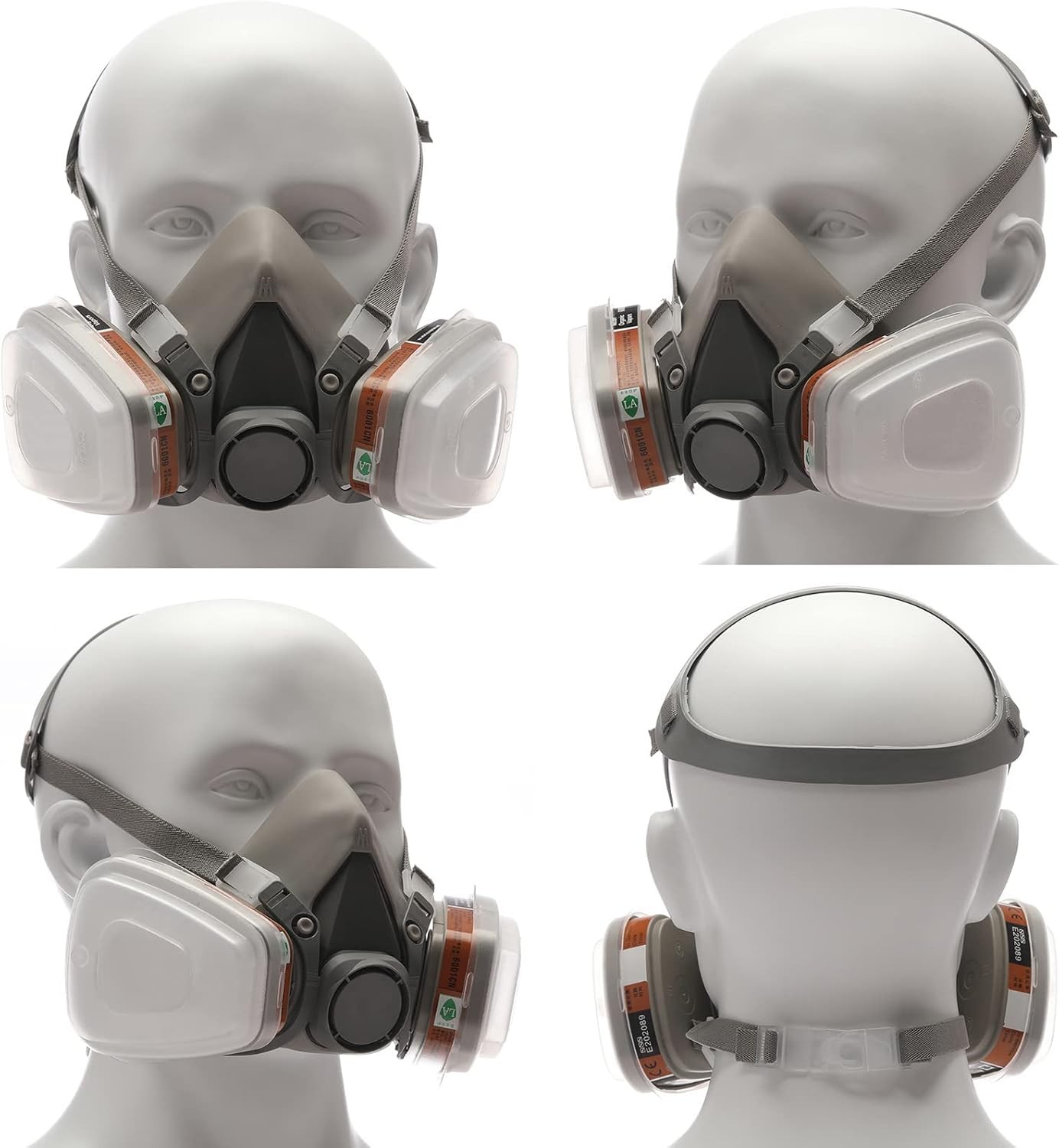 Half Face Cover Respirator Gas Mask For Industrial Woodworking Painting Sanding Facepiece