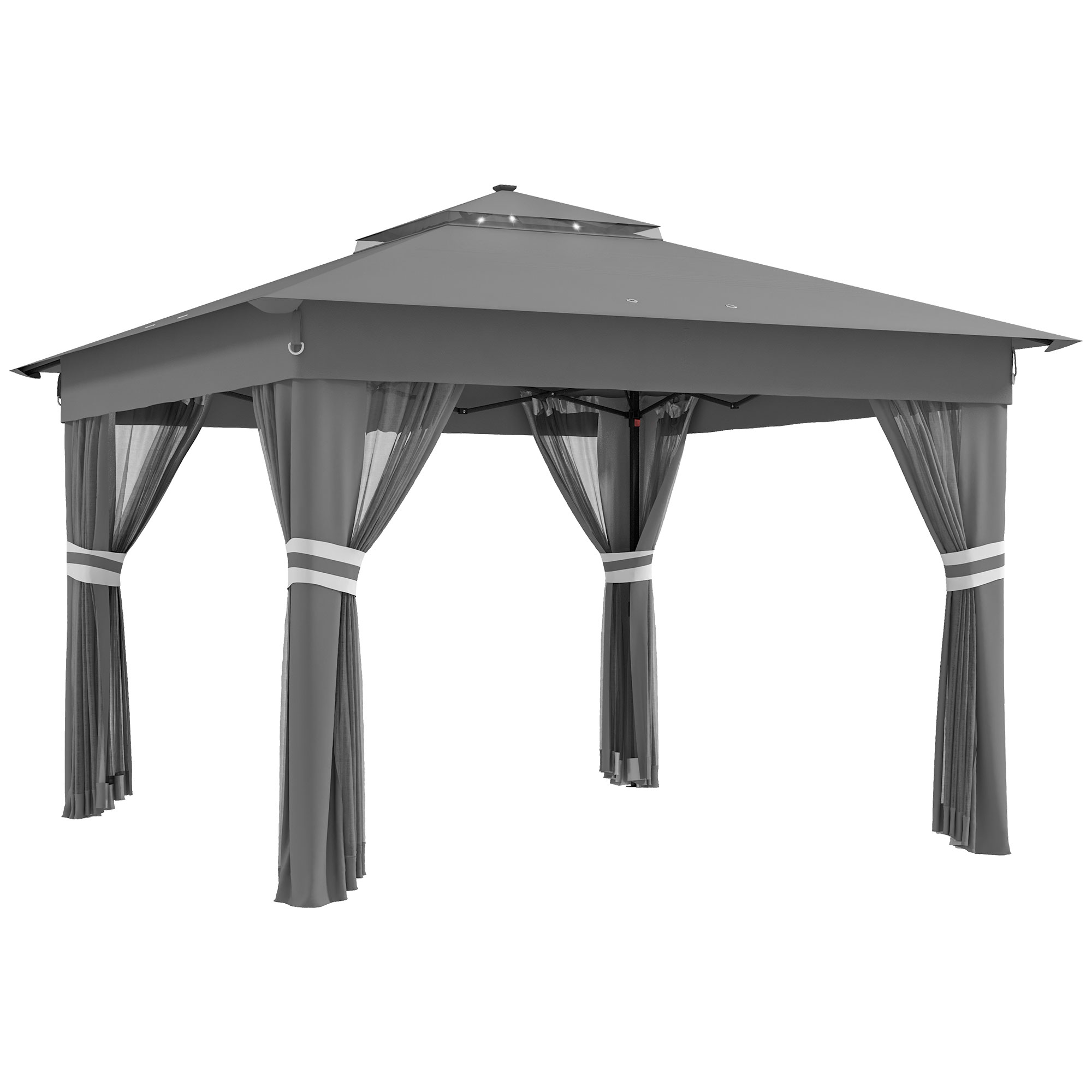 3.36 X 3.36m P Op Up Gazebo Party Tent With Solar-Powered LED Lights — image 6