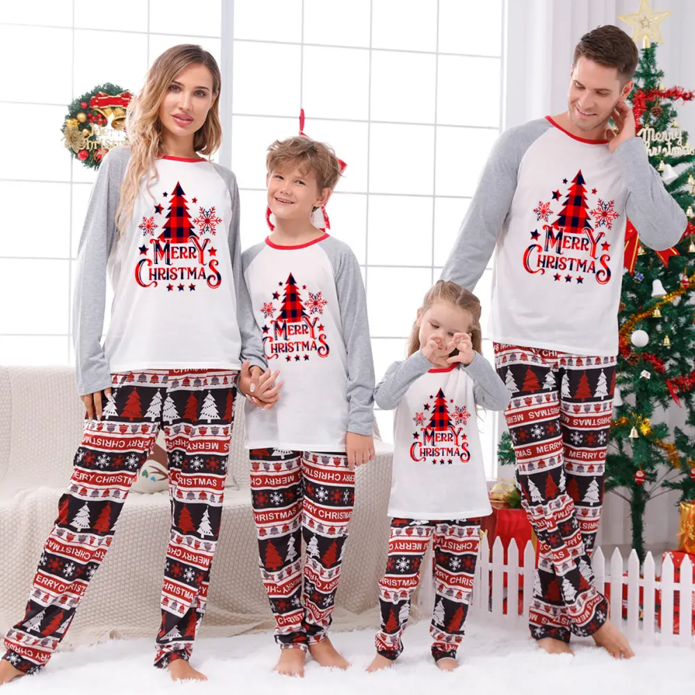 Plaid Panel Print of Parent Child Suit