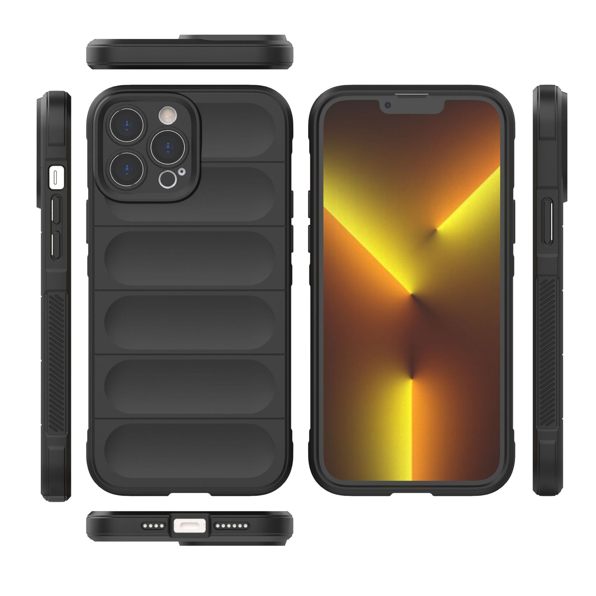 Coque de téléphone Magic Shield antichute effet peau – bleu foncé – iPhone 13 Pro
