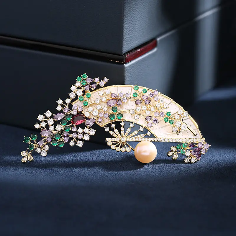 Elegant Retro Fan Corsage Cheongsam Accessories