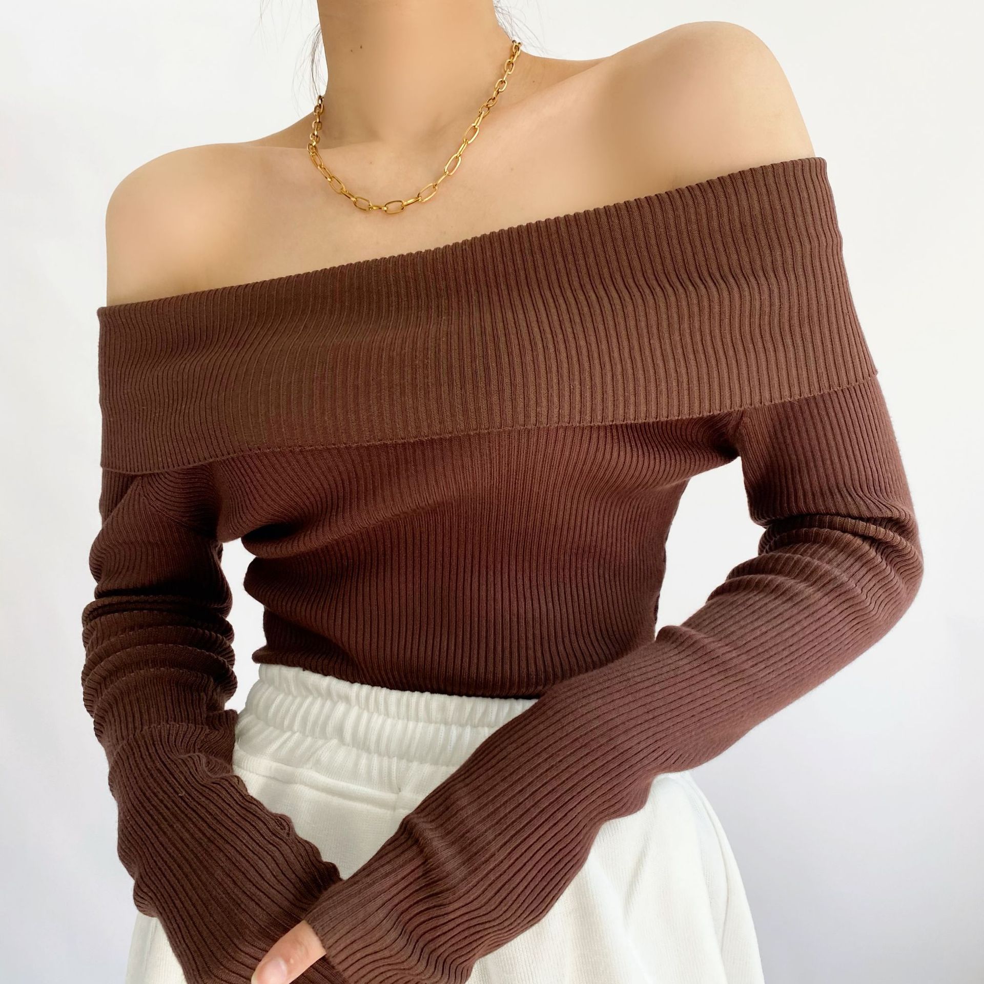Women's Straight Shoulder Crotch Bodysuit - Image 5