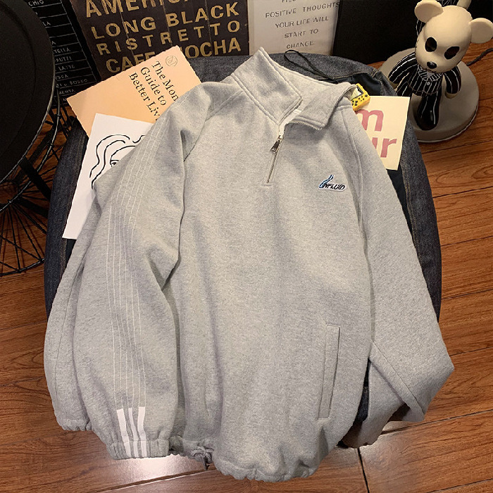 Fleece Sweater Women Autumn And Winter Loose Korean Style Grey - Shop at LoveMi