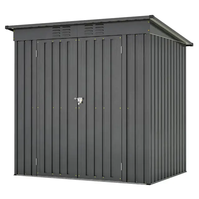 6 X 4 Ft Outdoor Storage Shed, All Weather Tool Shed For Garden, Backyard, Lawn, Black Black - Shop at LoveMi