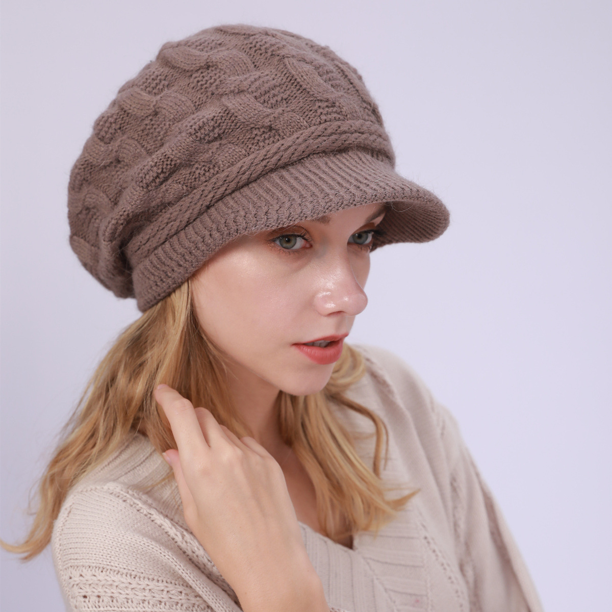 Women's Fleece Warm Rabbit Wool Beret