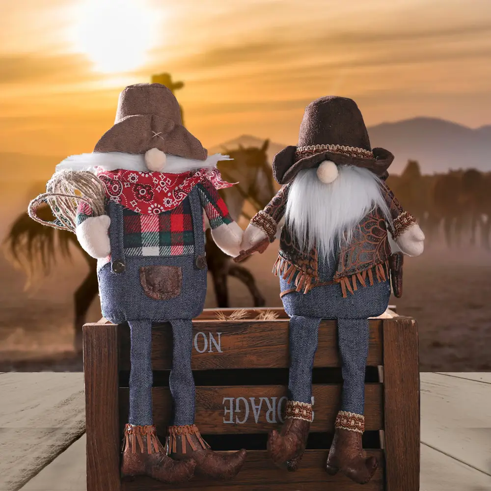 Western Cowboy Style Long Legs Rudolph Faceless Doll
