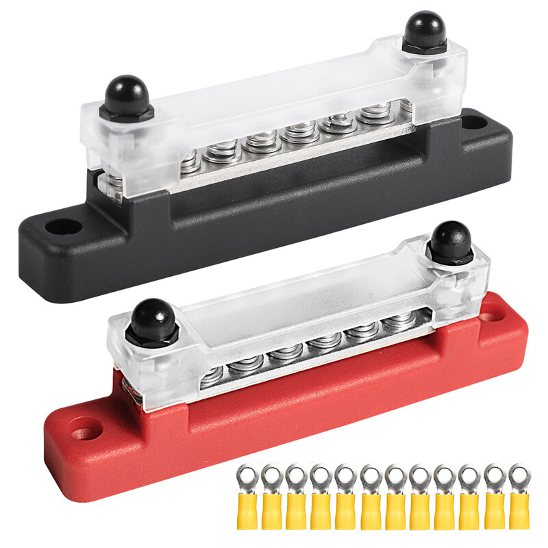 2X 12 Terminal Block Bus Bar & Cover 12V Distribution Auto Boat Power W — image 6