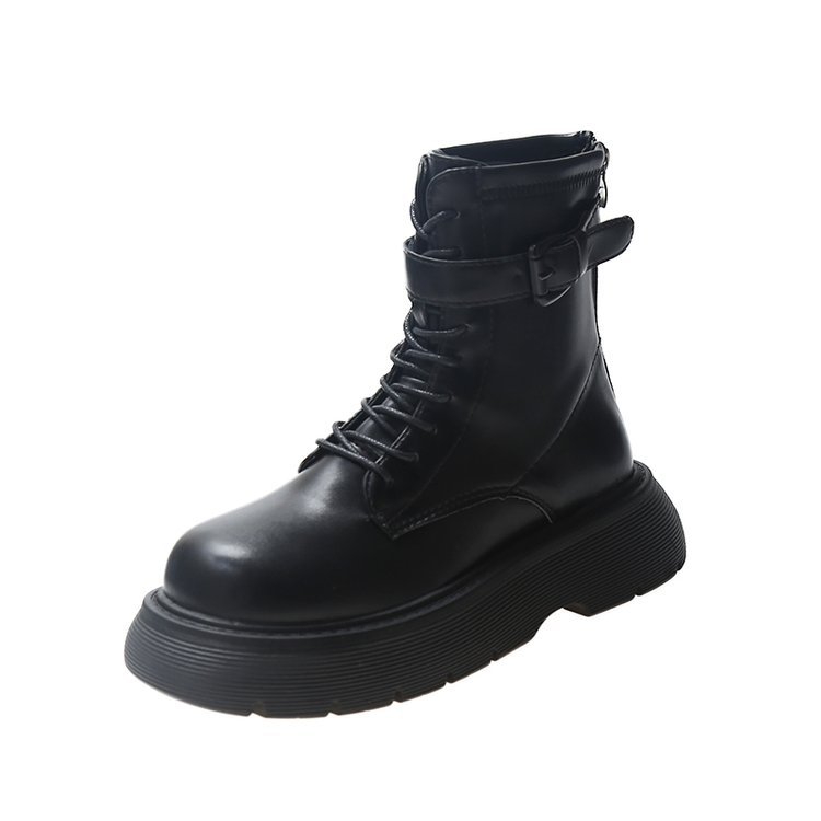 Casual Thick-soled British Style Back Zipper Fashion Motorcycle Boots Ankle Boots