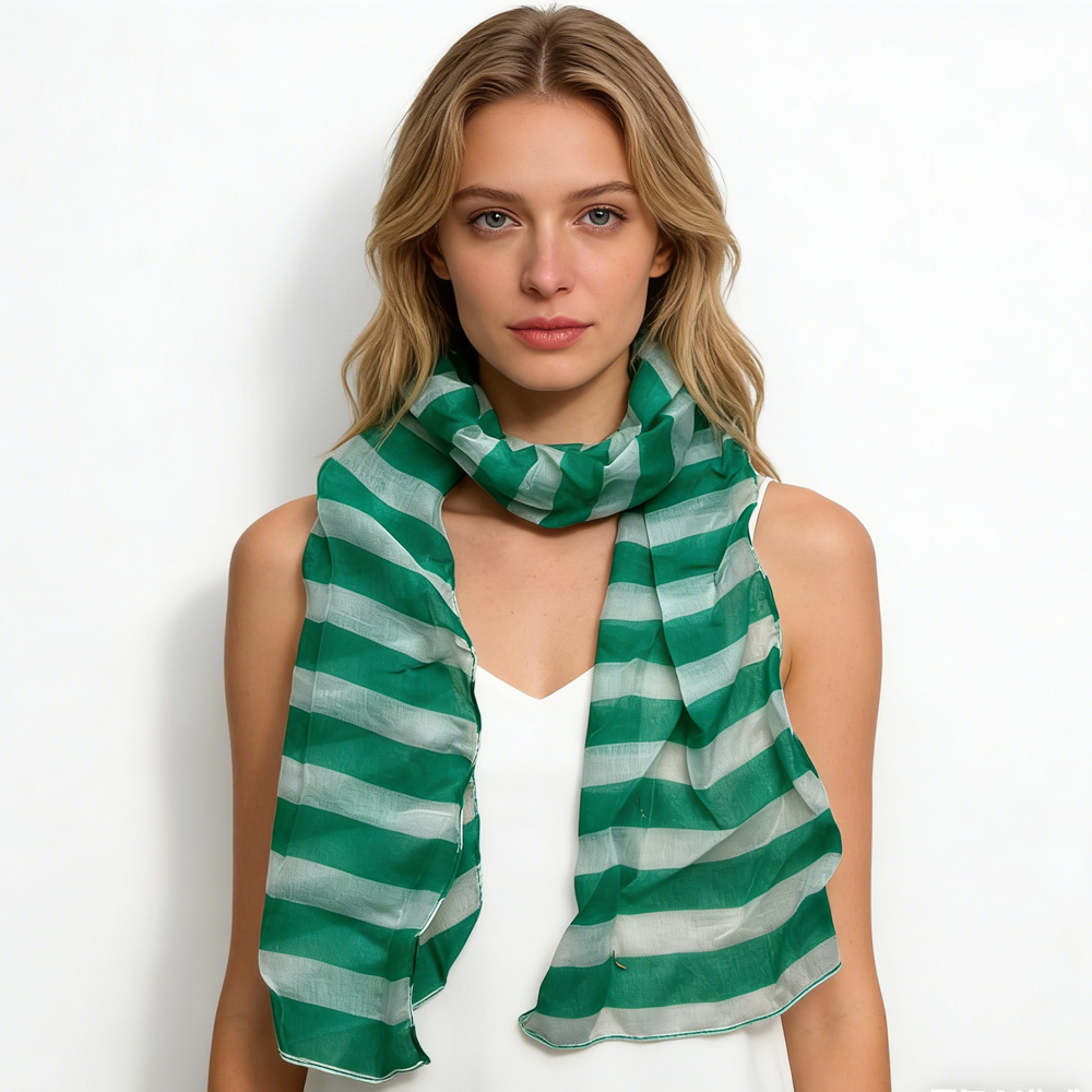 2pcs Dual Tone Lime Printed Scarf For Women Men
