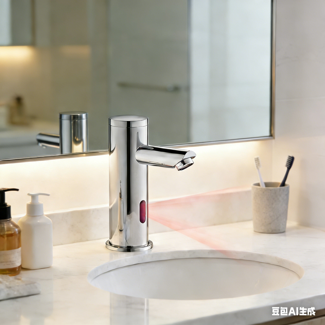 Electronic Infrared Basin Mixer, Hot And Cold Water Automatic Faucet, Chrome Brass, Automatic Bathroom Sink Faucet 3