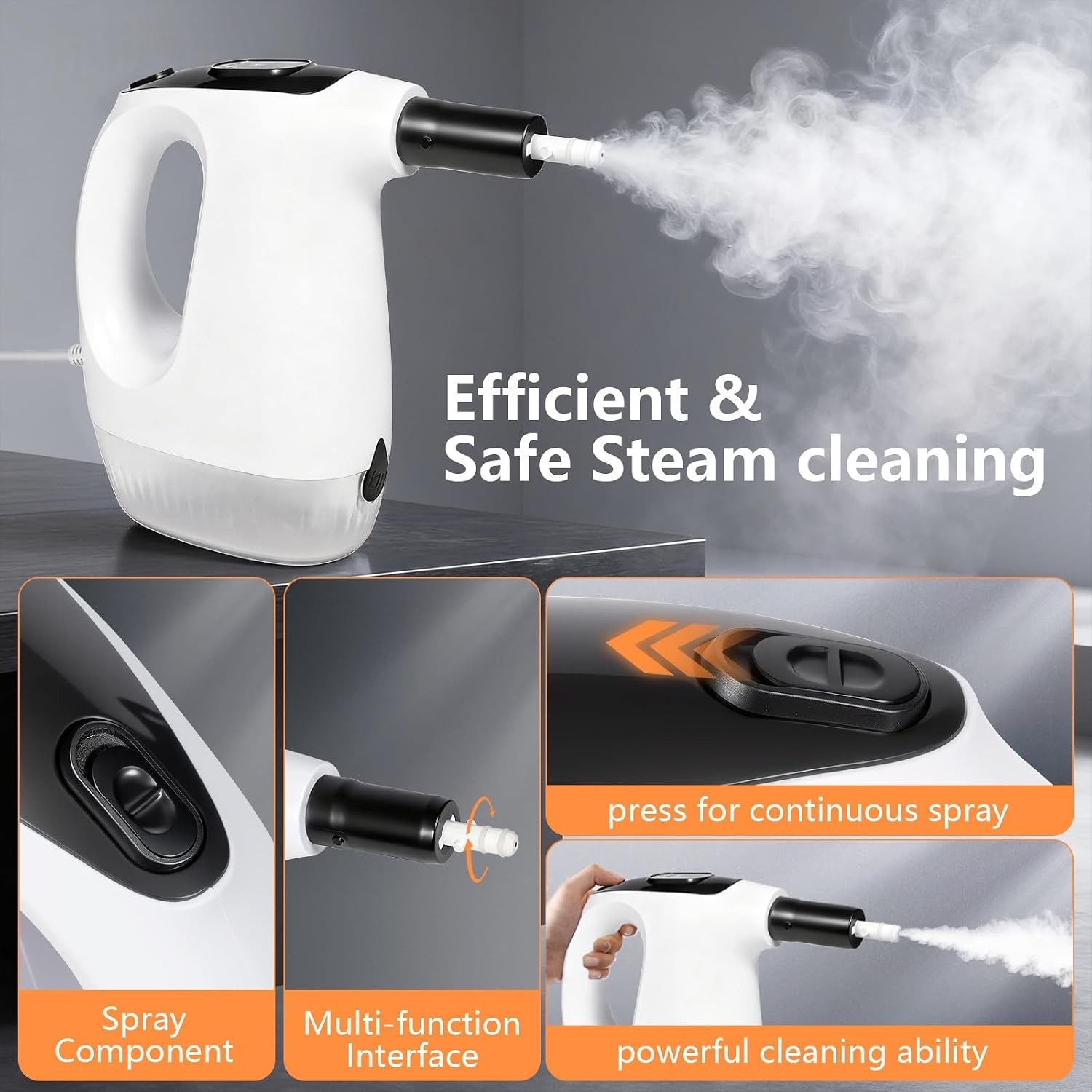 Handheld 10 In 1 Steam Cleaner - Portable With Mop - Steamer Clea