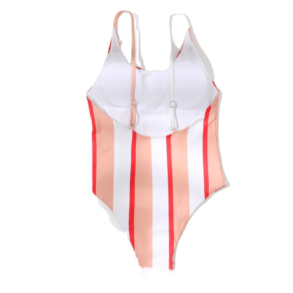 One-piece Bikini One-piece Swimsuit Striped Slimn - Image 2
