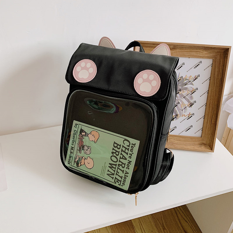 Title 3, Korean Cute Cartoon Cat Ear Girl Backpack